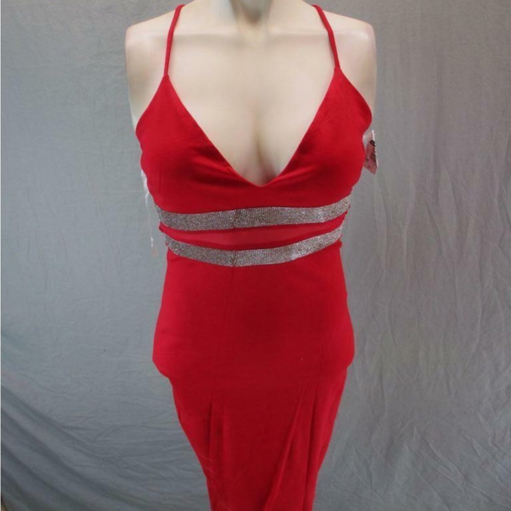 Red midi dress